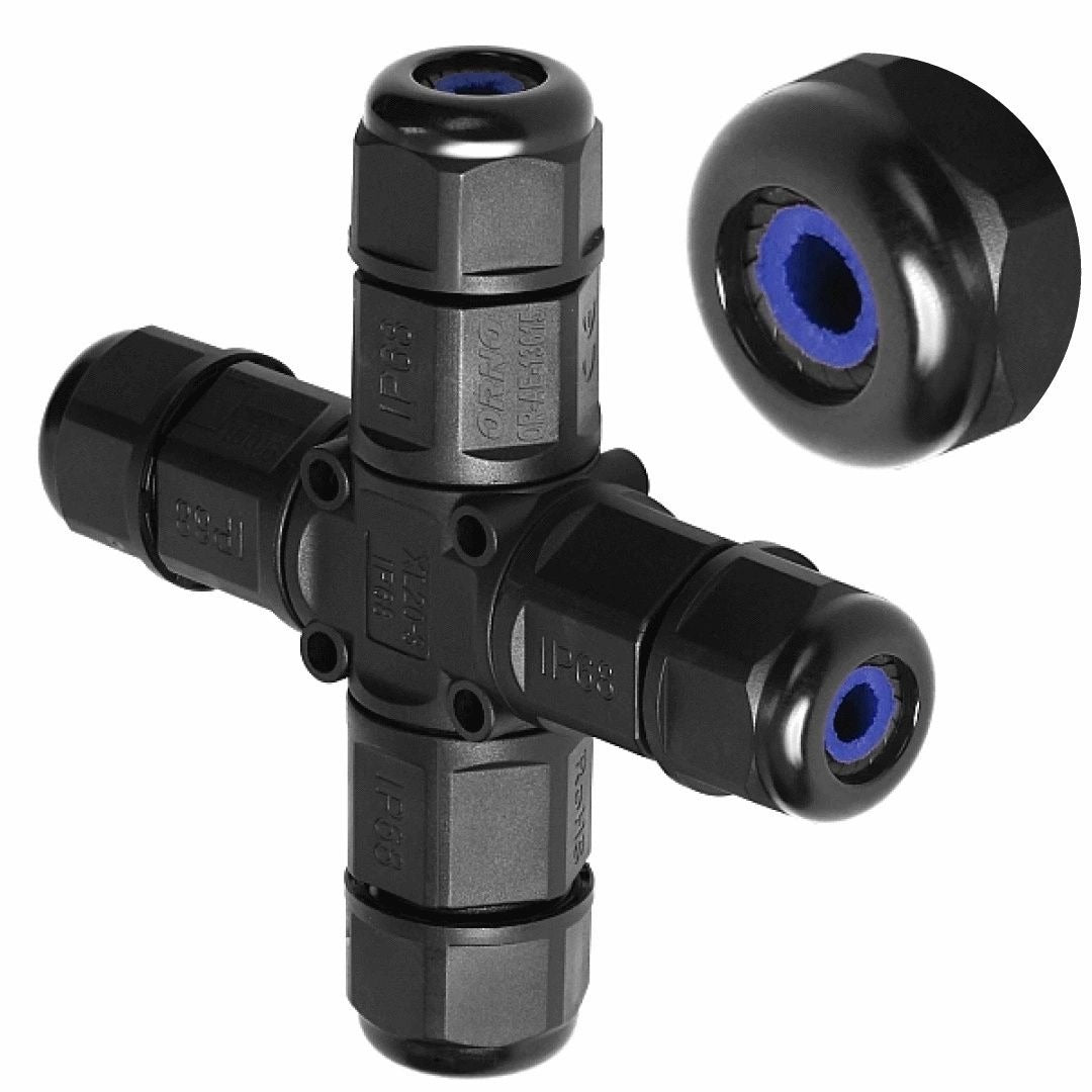 Connecteur de câble étanche - UL94 V1 - Répartiteur en X - 3x4mm²