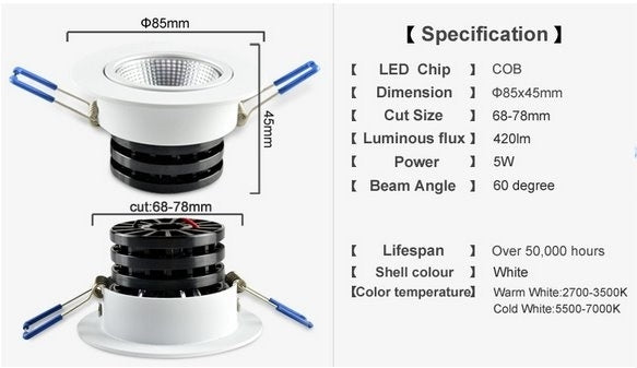 LED inbouw spot 12 watt warm wit