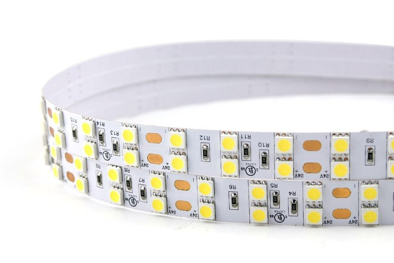5-meter warm white LED strip - Double row - 120 LEDs/m - waterproof - IP67