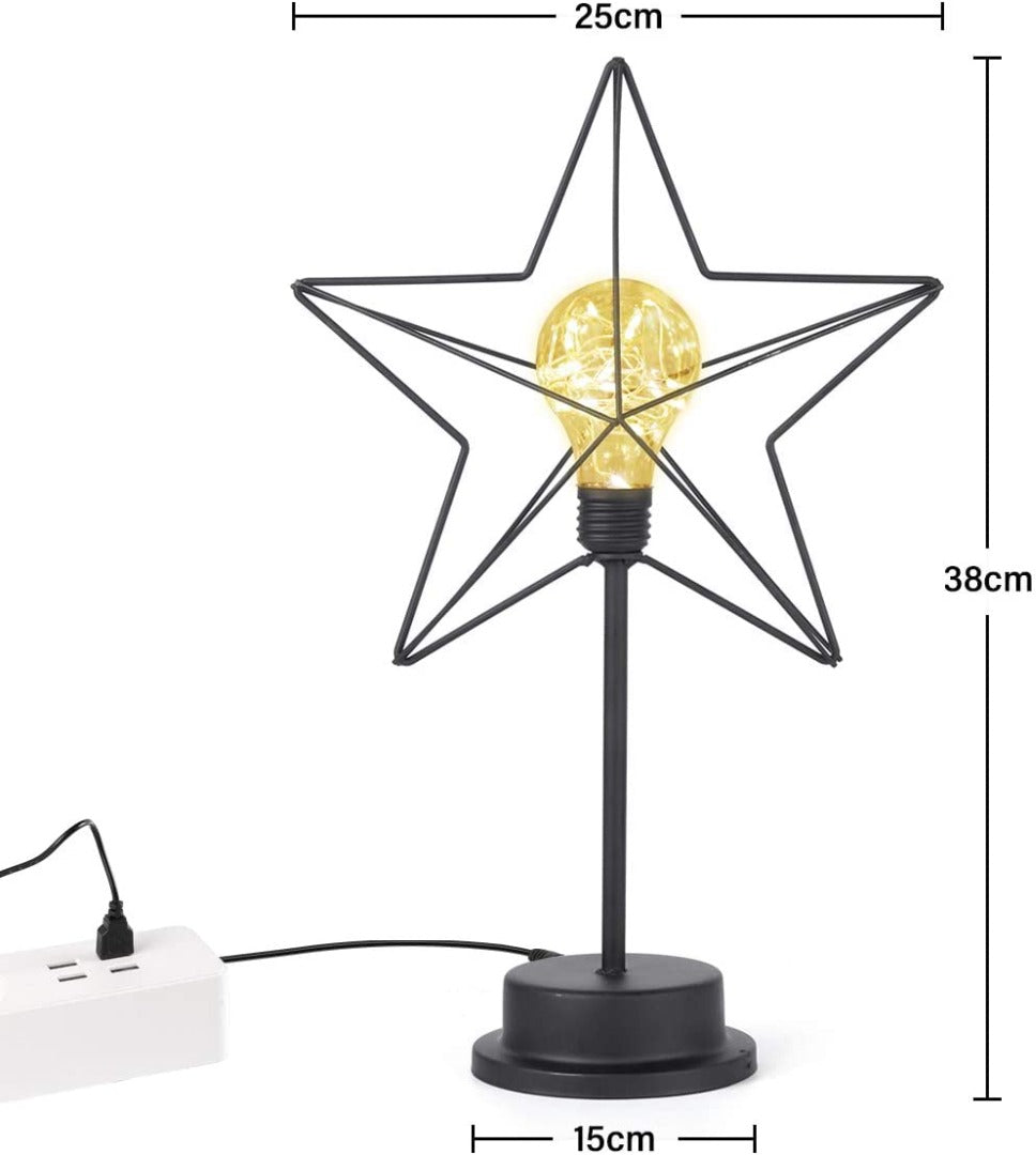 LED Christmas star lamp - 38cm - USB and battery