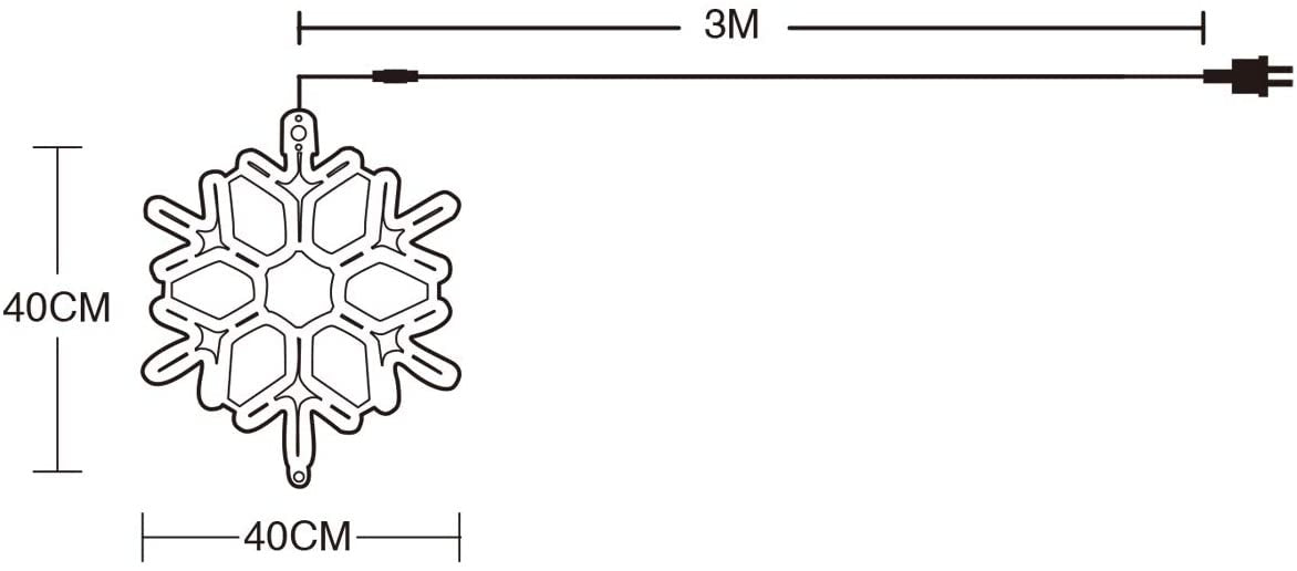 LED Snowflake Christmas - 40cm - Warm white