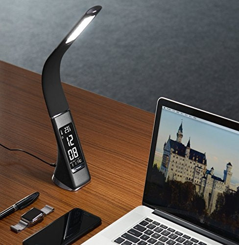 Lampe de bureau LED Design EcoLeather Kaffee - Écran tactile