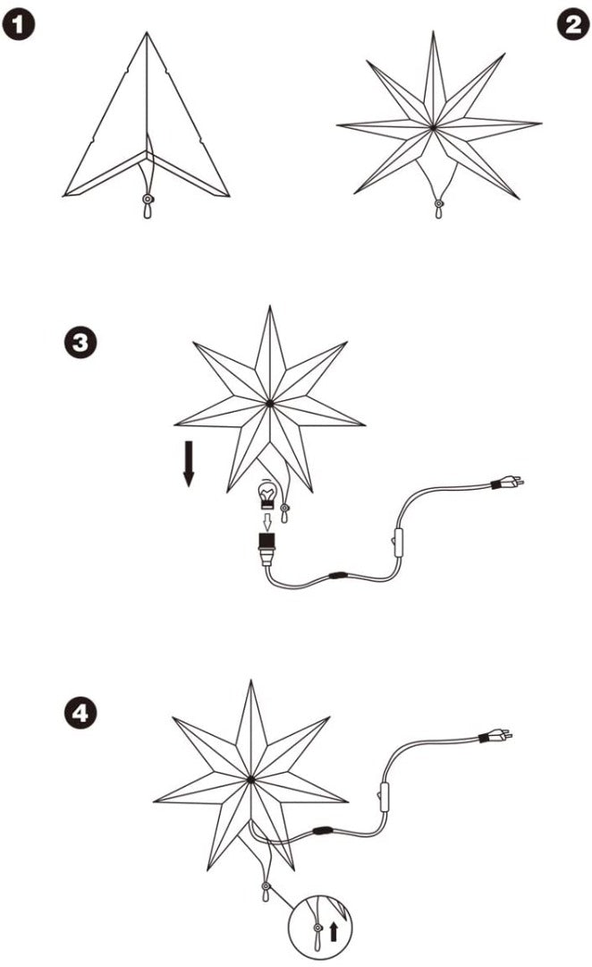 LED Christmas star - 55cm - Warm white
