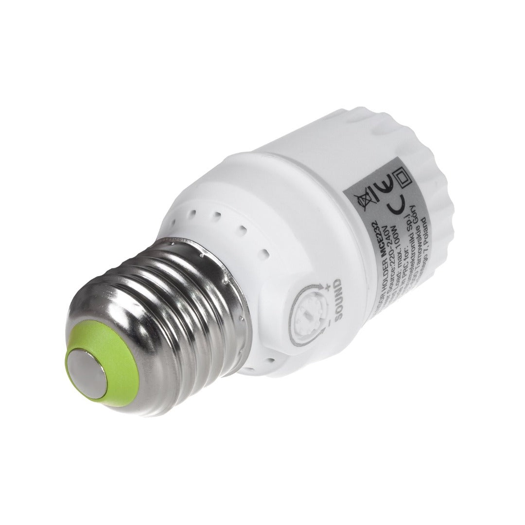 Lamp holder - With sound sensor - E27 fitting - 100W