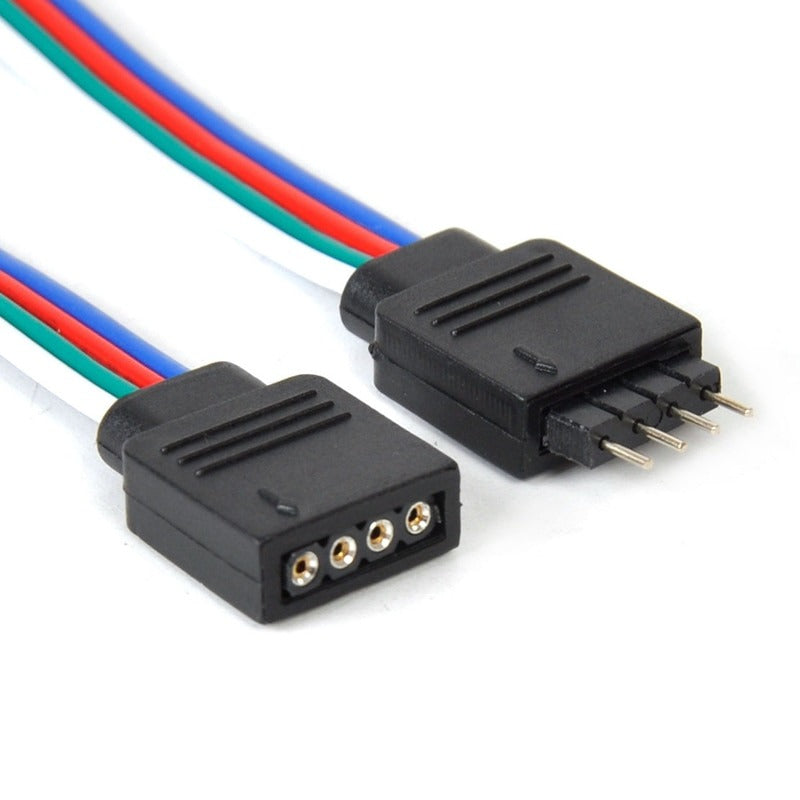 LED strip 50cm - Aluminum Profile - IP65 - RGB - Male + female connection