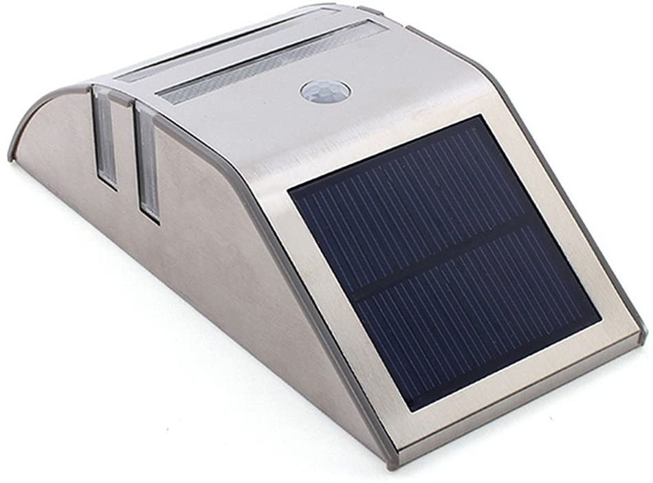 Solar LED Outdoor Lamp - Warm White - 50 Lumen - Twilight + Motion Sensor - Silver
