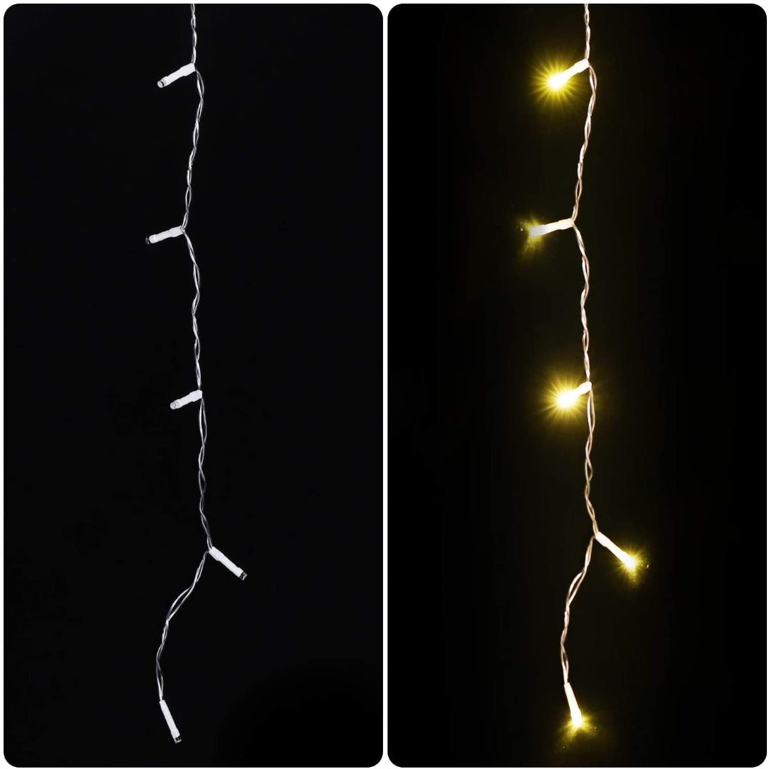 Rideau de Noël à LED - 6 x 1 mètre - blanc chaud - 300 LED