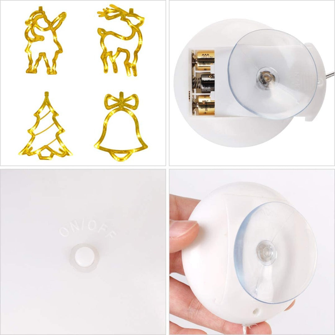 LED Christmas figurine set - 4 pieces - Warm white