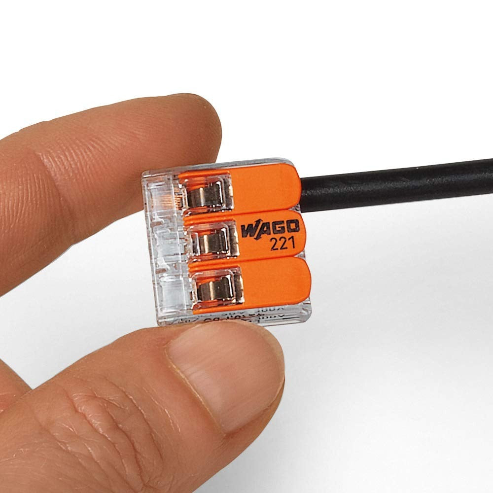 Wago connection terminal 3-way 0.2-4 mm² - Feed-through connector per piece