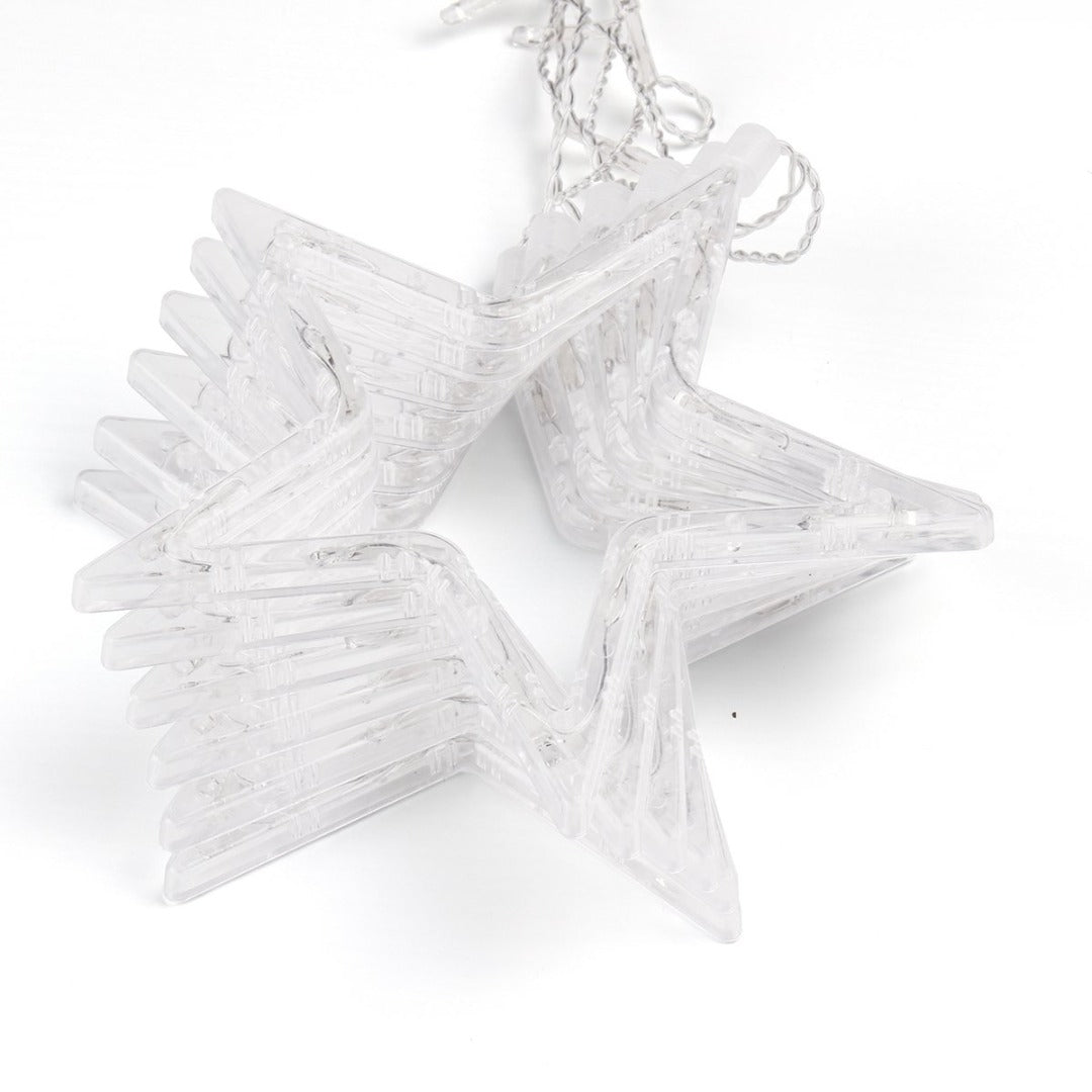 LED Star Curtain Christmas - 12 stars - warm white - 138 LEDs - Connectable