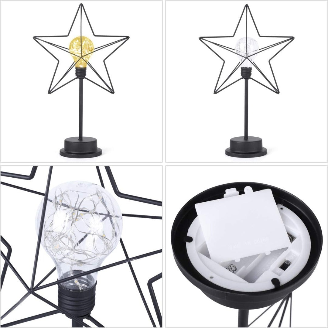 LED Christmas star lamp - 38cm - USB and battery
