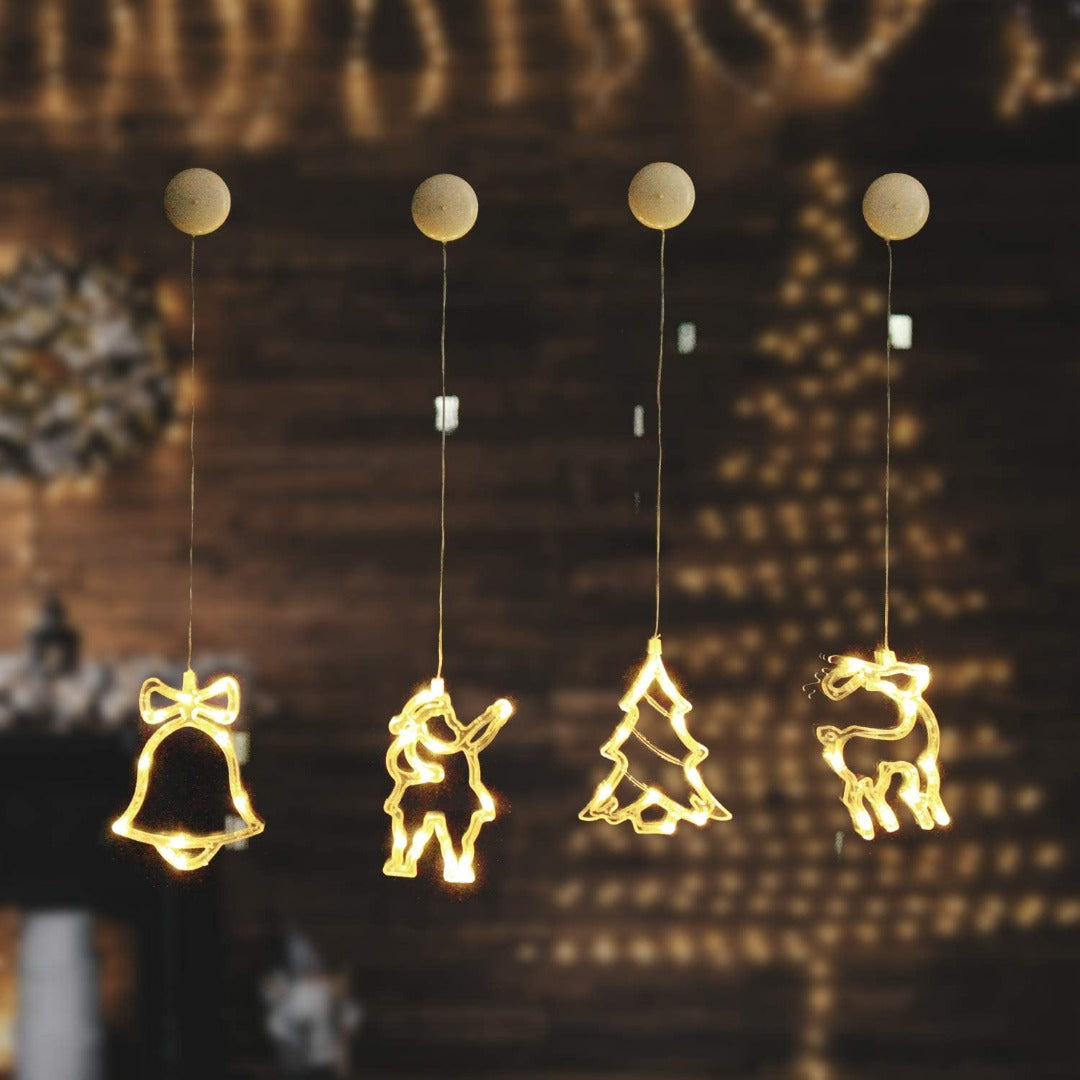LED Christmas figurine set - 4 pieces - Warm white