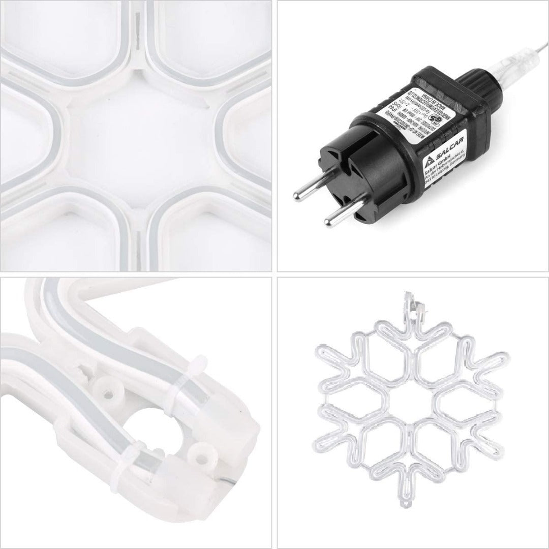 LED Sneeuwvlok kerst - 40cm - Koud wit