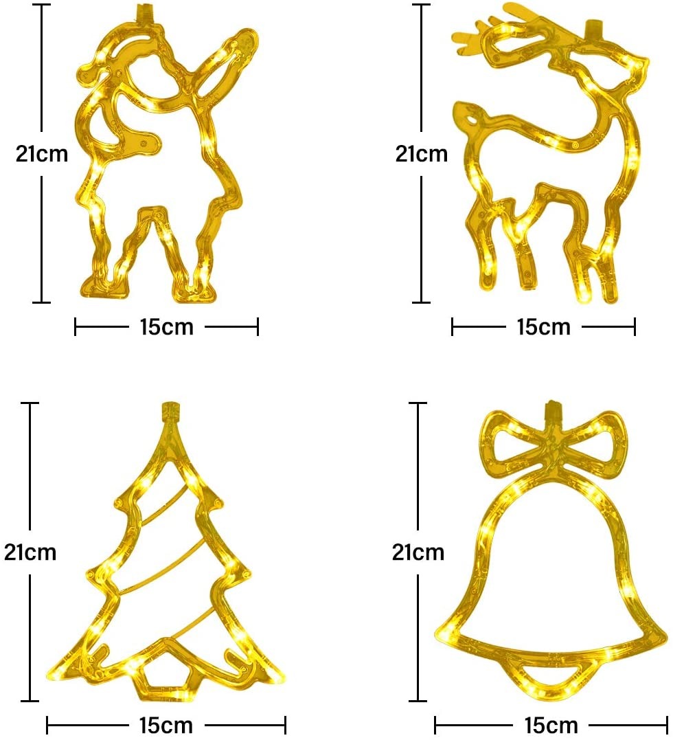 LED Christmas figurine set - 4 pieces - Warm white