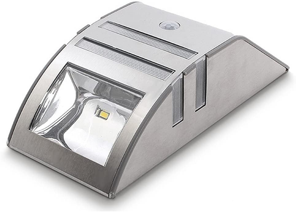 Solar LED Outdoor Lamp - Warm White - 50 Lumen - Twilight + Motion Sensor - Silver