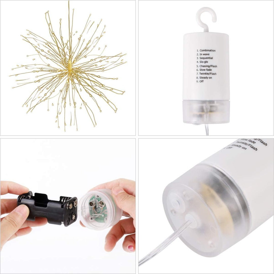 LED Christmas lights - Big star - 30cm - battery and remote control