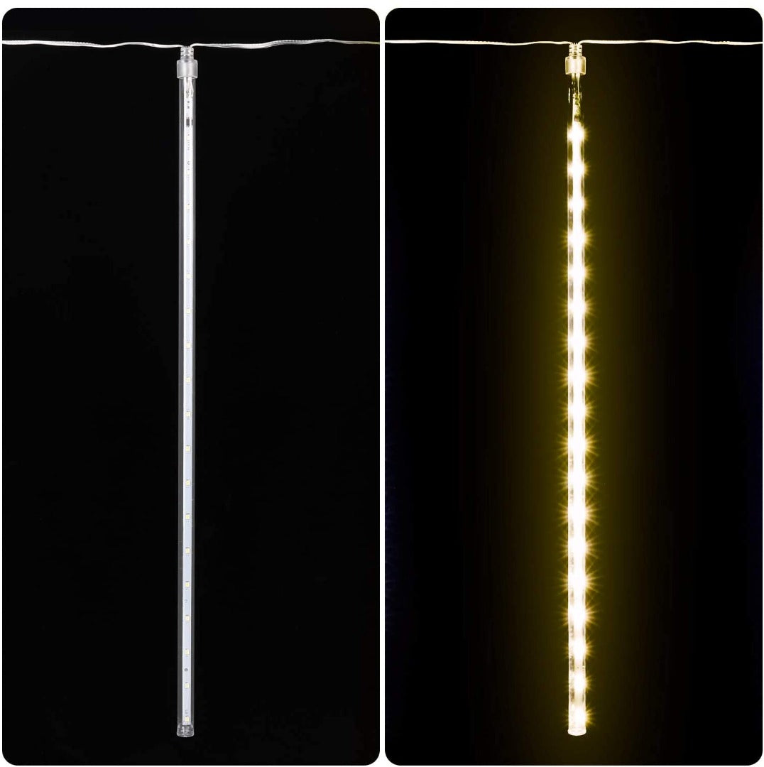 LED Meteoriet regenlichten kerst - 360 LED ijspegels.10 spiralen - 50 cm tubes - Warm Wit
