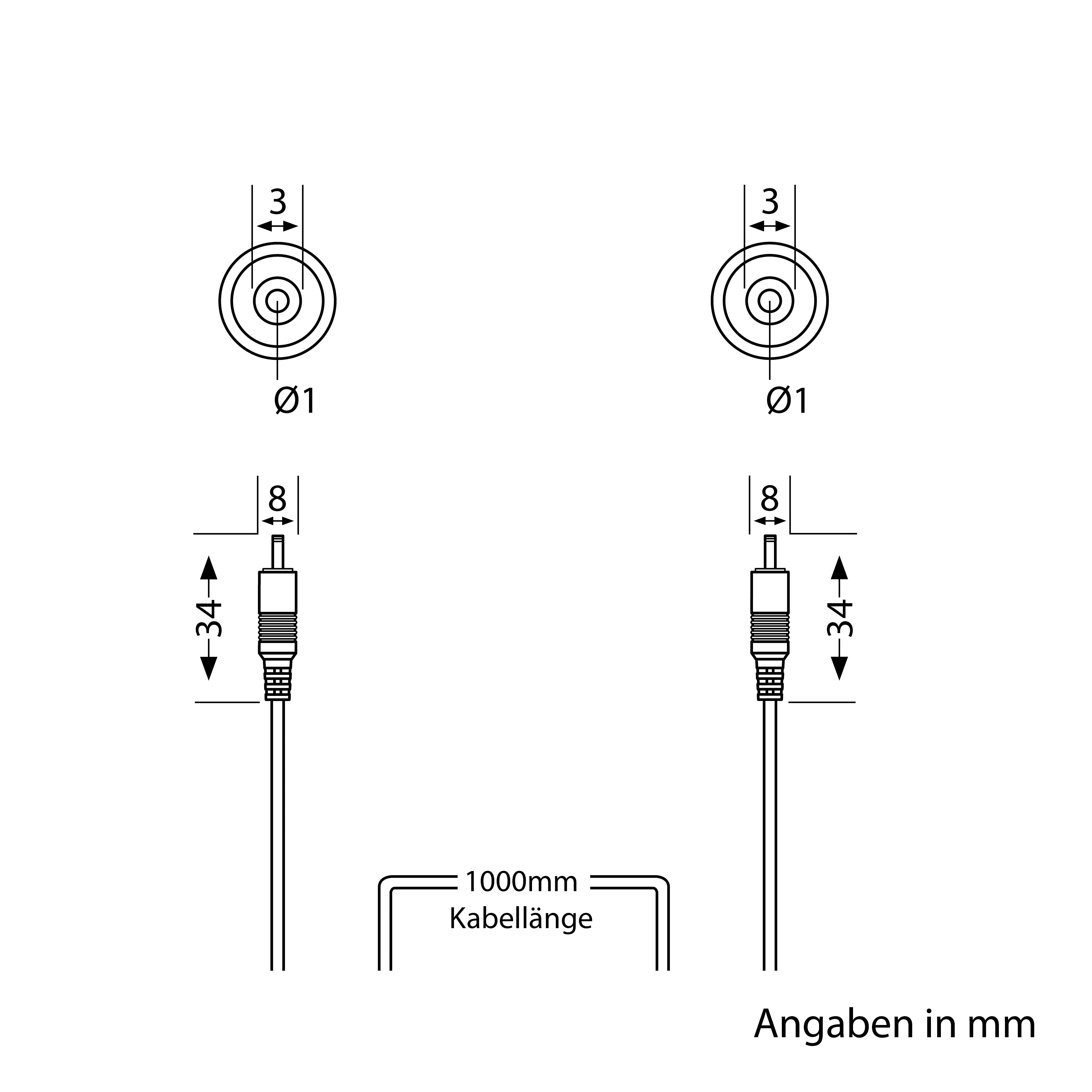100cm verlengkabel - ATOM