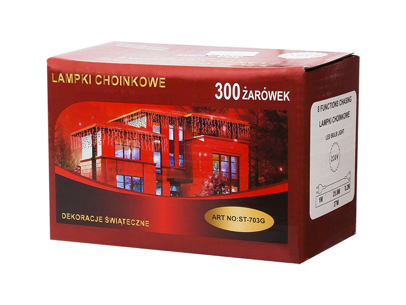 Guirlande lumineuse de Noël blanc chaud 22 mètres 300 LED - 8 réglages