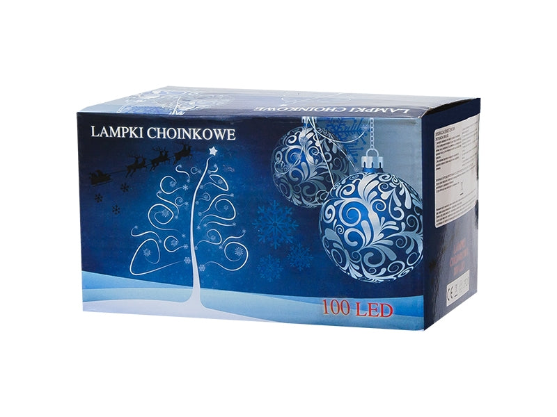 Guirlande lumineuse de Noël bleue de 8 mètres, 100 LED - 8 modes
