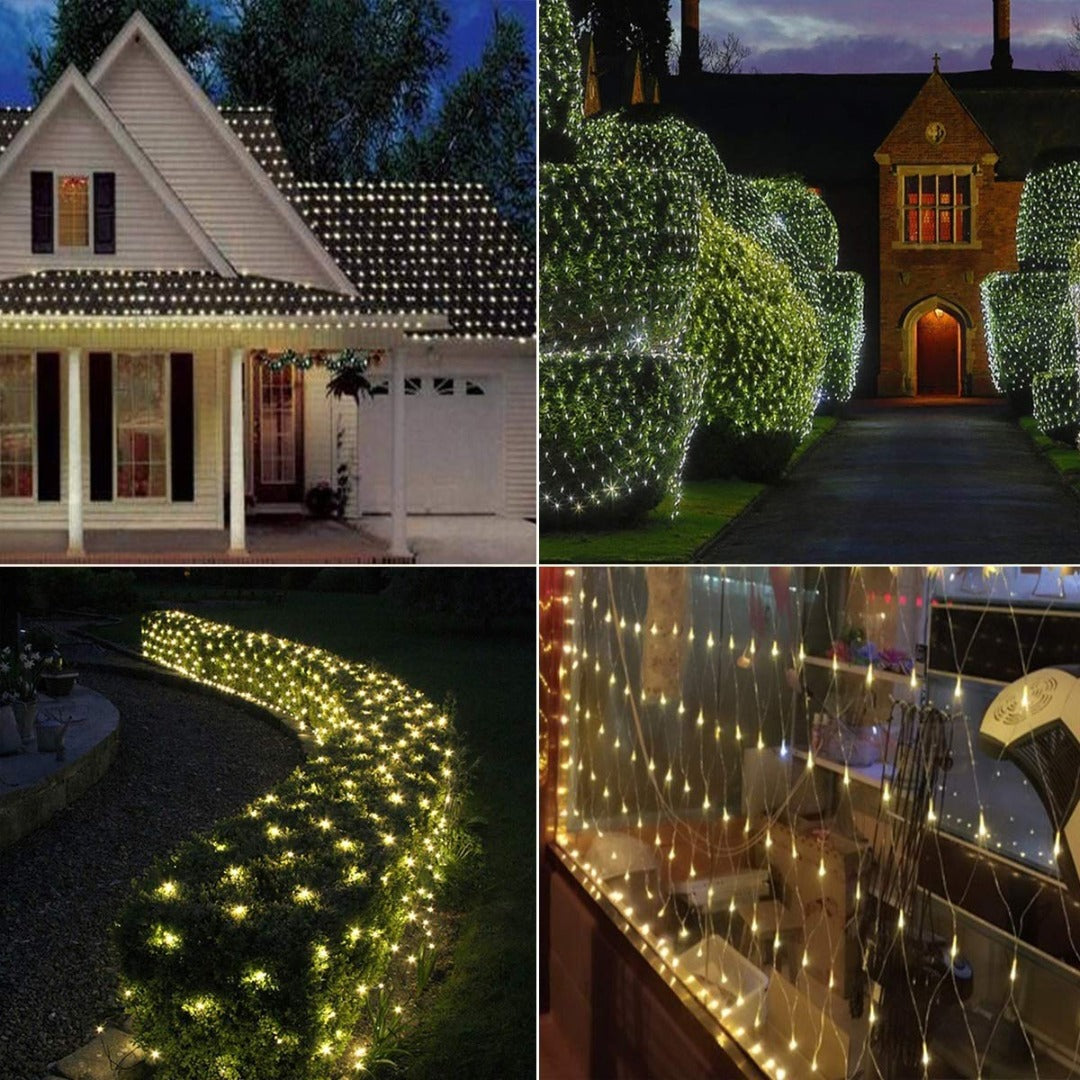 Guirlande lumineuse de Noël à LED - 3 x 2 mètres - blanc chaud - 204 LED