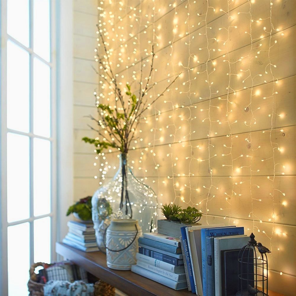 LED kerst gordijn - 3 x 3 meter - warm wit - 300 leds