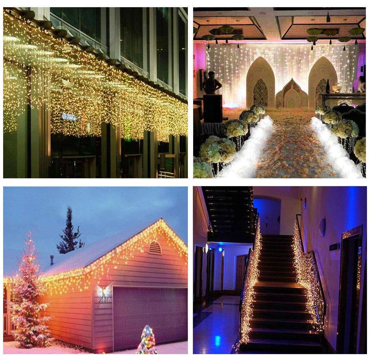 Led gordijn kerst - 3 x 1 meter - warm wit - 150 leds