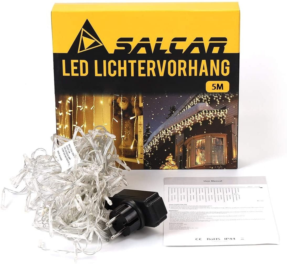 Led gordijn kerst - 5 meter - Koud wit - 200 leds