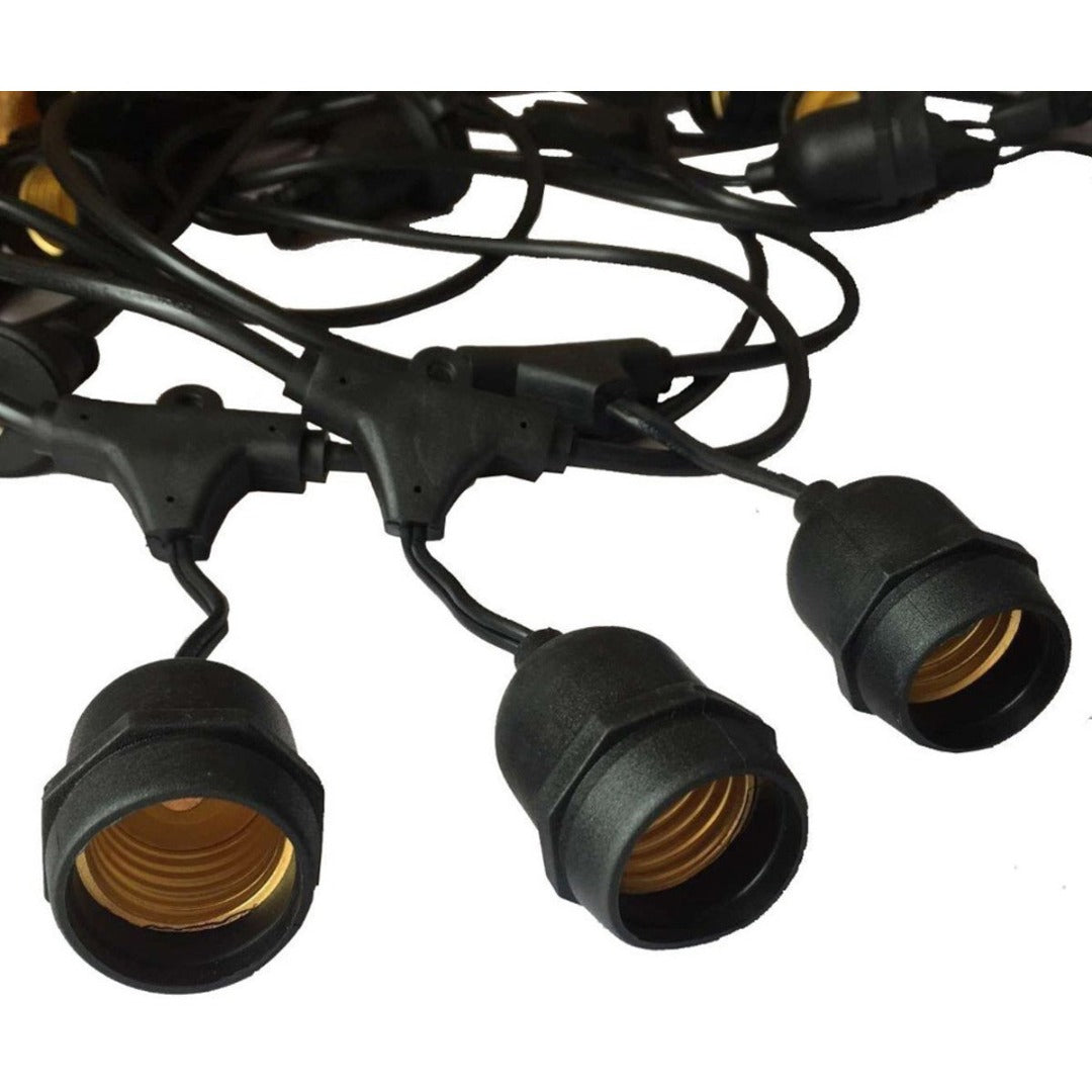 Guirlande lumineuse LED - 10 douilles E27 - 5 mètres - IP65 - connectable - 220 volts
