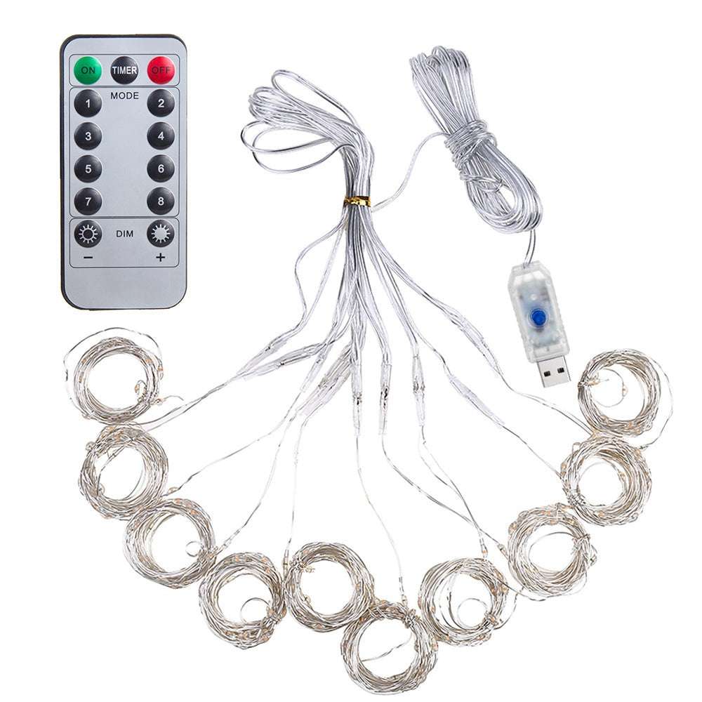 Christmas LED curtain - Ultra thin - 3 x 3 meters - Warm white - USB - With controller