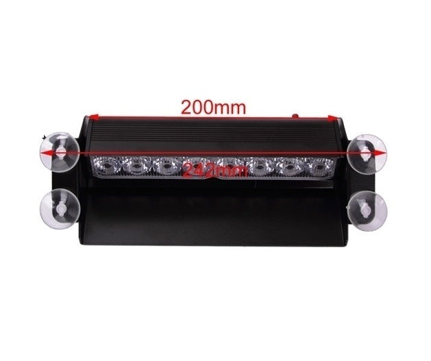 ORANJE Dashboard flitser - 8 LED - zuignap bevestiging