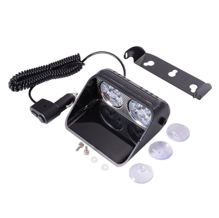 ORANGE 8 LED Dashboard Strobe Flash Light - Round