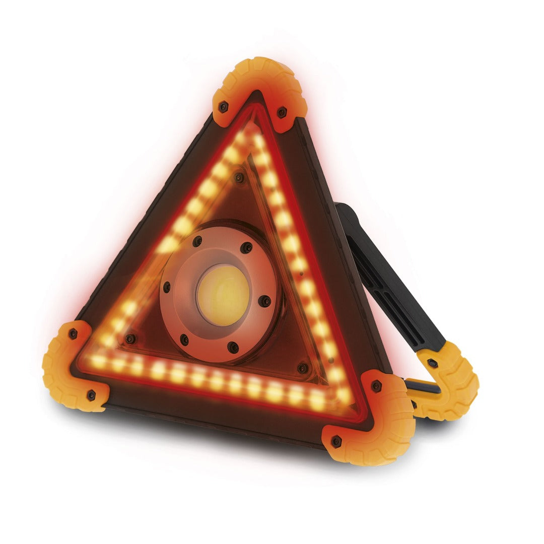 LED warning triangle - 10 watt lamp - rechargeable