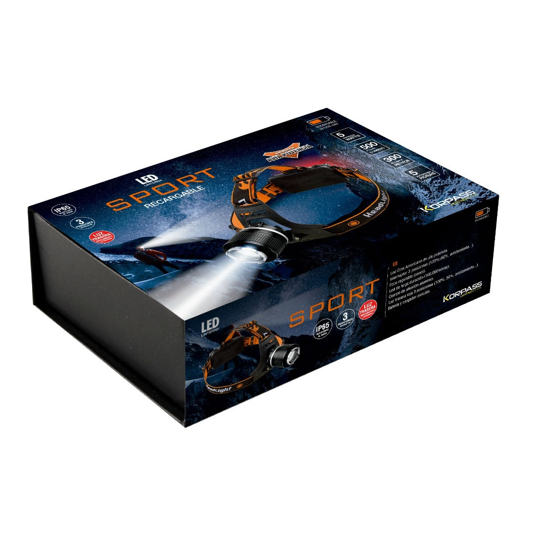 LED headlamp - Rechargeable - 5 Watt - 500 Lumen