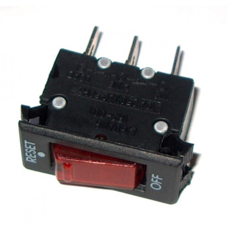 Interrupteur rouge - 250 volts - 10 A - Avec fonction de réinitialisation