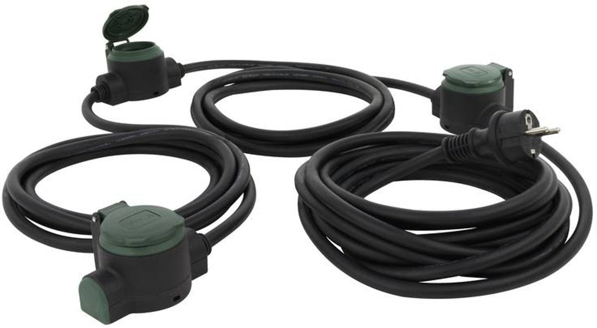 Waterproof 3-way power strips, 10 meters, extension cord
