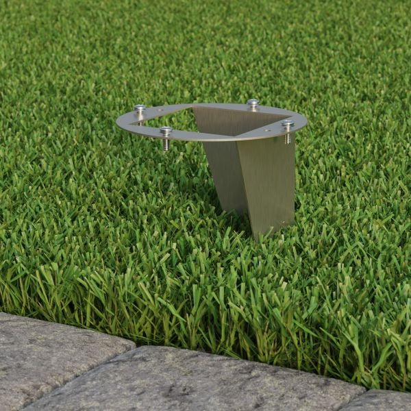 Stainless steel ground spike - 40cm - With mounting material - Round