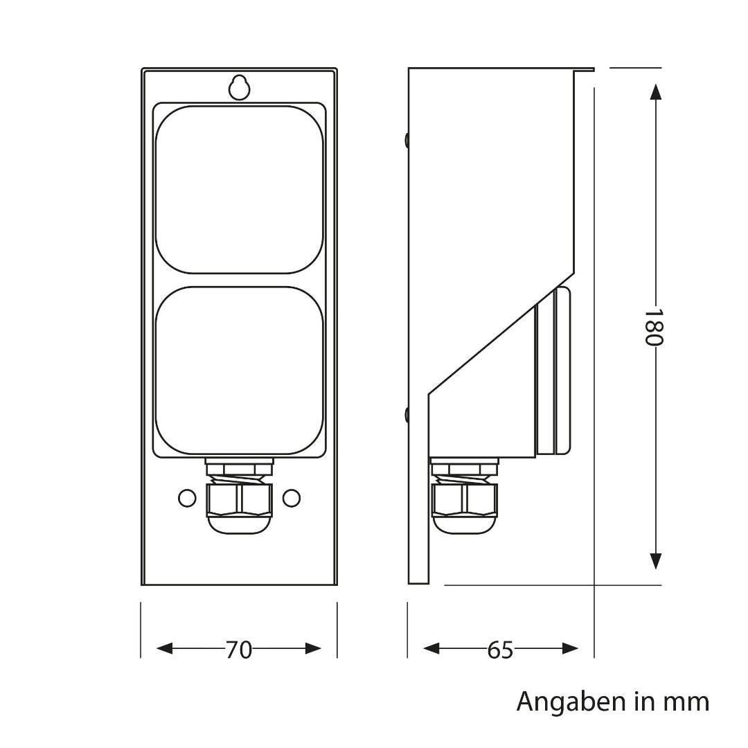 Wall socket - Double - Stainless steel - IP44