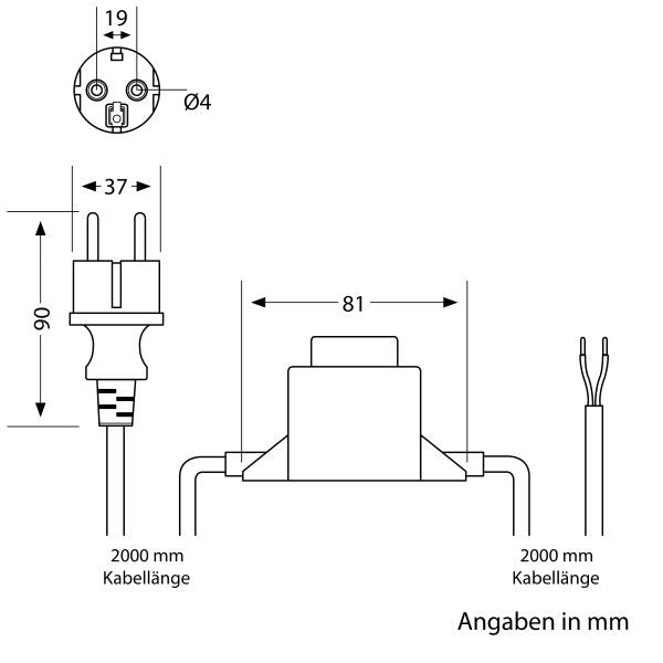 Transformer for garden lighting - 230V to 12V - 10W - IP67