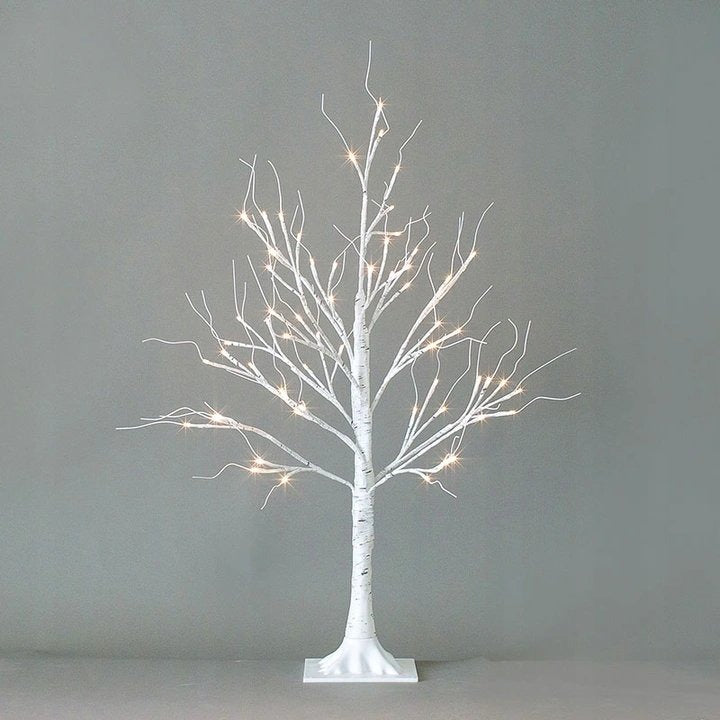 Christmas tree with LED - 90cm - 60 LEDs - Warm white - White