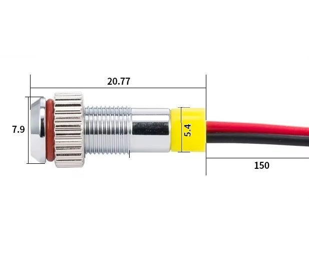 Mini LED indicatielampje - KNIPPEREND - 6mm - 12V - groen - Metalen behuizing