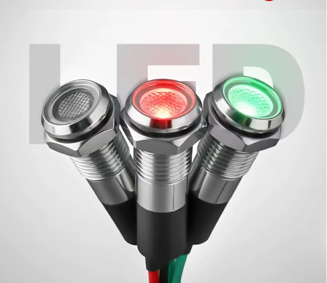 10MM rood groen - Signaallamp 12 tot 24 Volt – flat head - indicatie Lamp - duo led