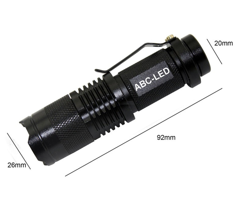 Torch LED 300 Lumens flashlight mini black 9.3 CM