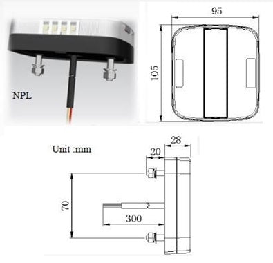 LED rear light unit / brake / license plate / indicator light - trailer