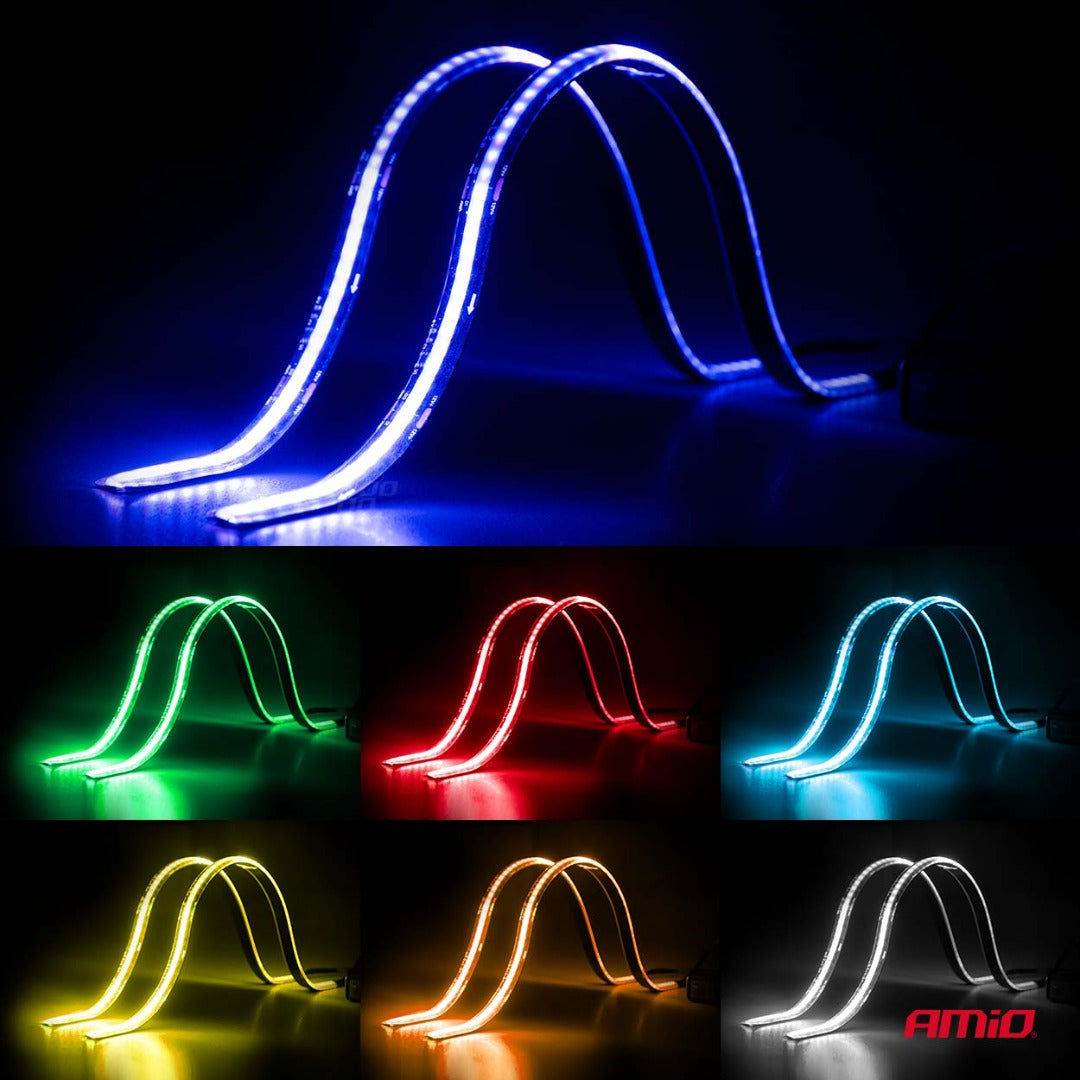 Bandes LED RGB flexibles - 12 V - Éclairage intérieur de voiture