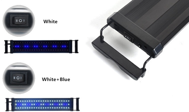 Éclairage LED pour aquarium 85 cm [90-100 cm] 25 W, 2 modes bleu/blanc