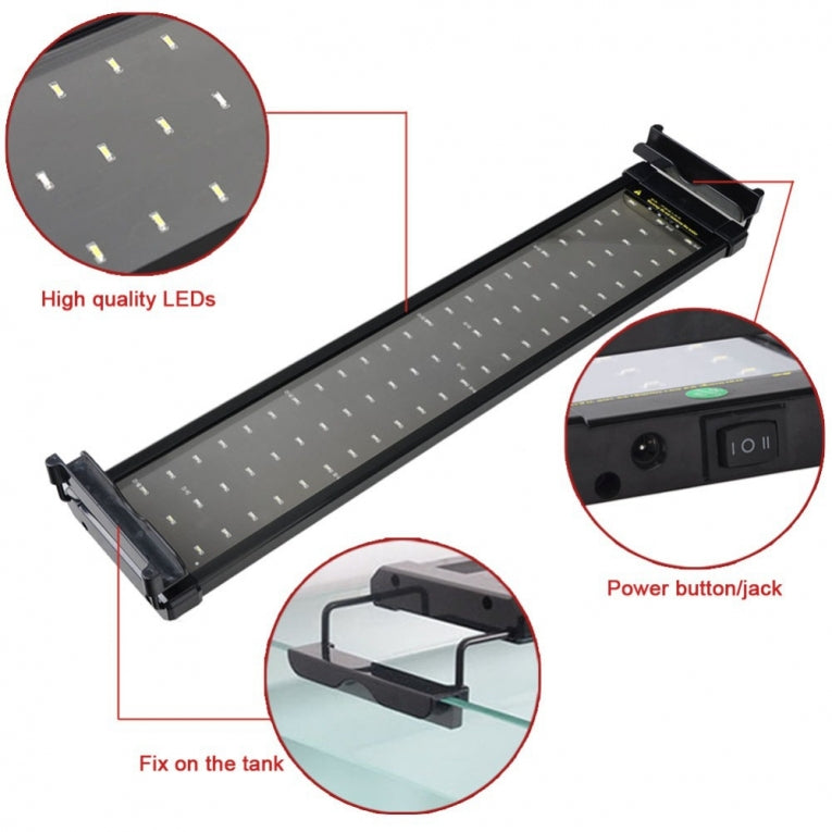 Éclairage LED pour aquarium 40 cm [45-55 cm] 11 W, 2 modes bleu/blanc