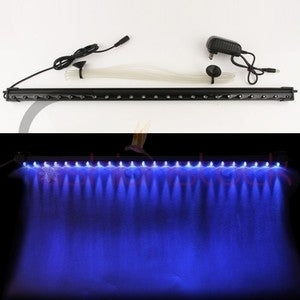 Rideau d'air lumineux LED pour aquarium, bleu et blanc, 62 cm