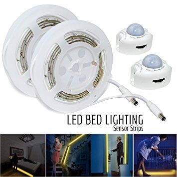Wardrobe/Bed LED lighting - 2x strip with motion sensor - Warm White
