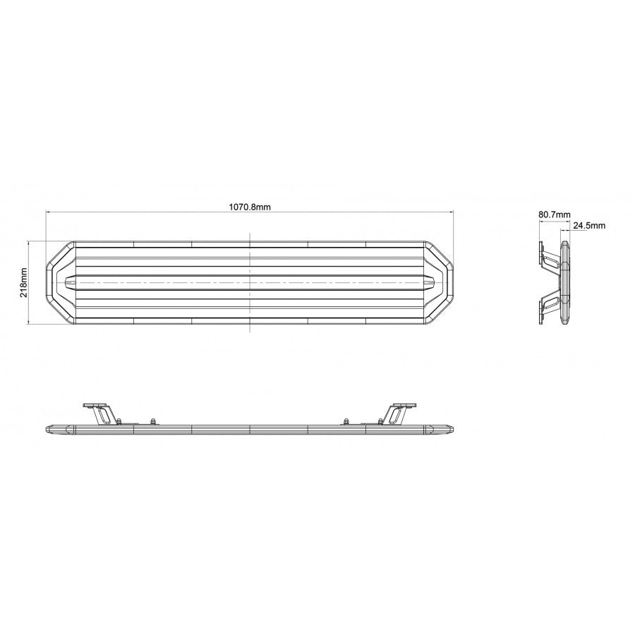 LED rotating beacon - 107cm - ECE R65 R10 - Amber - Includes controller